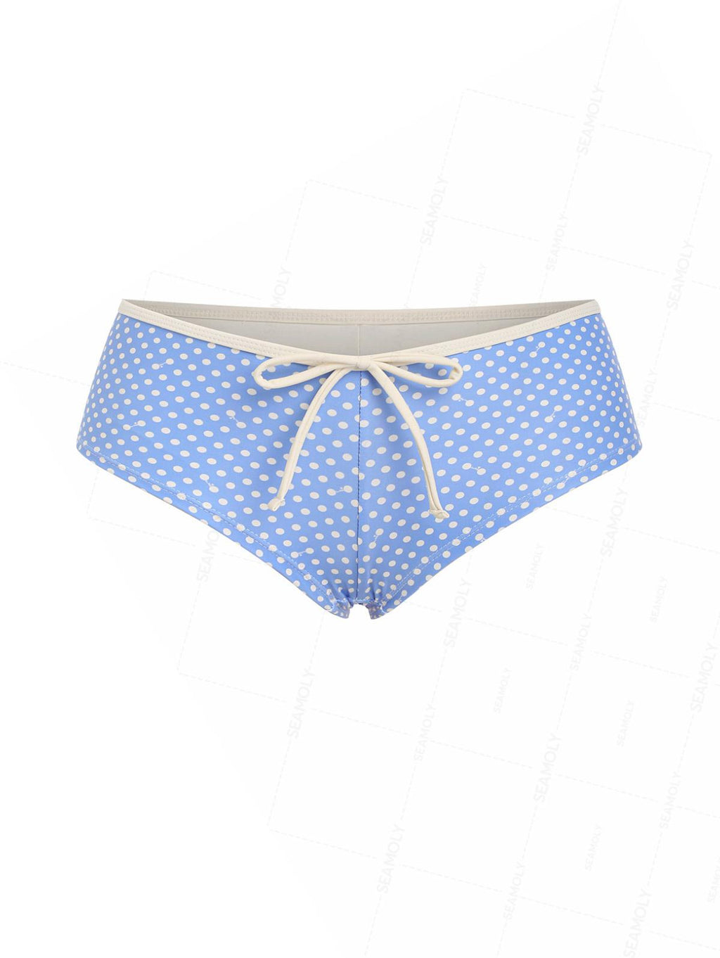 Seamolly Polka Dot Bowknot Beach Swim Low Rise Bottom Boyshorts
