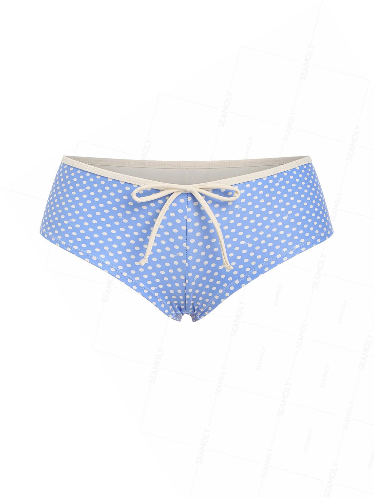 Seamolly Polka Dot Bowknot Beach Swim Low Rise Bottom Boyshorts