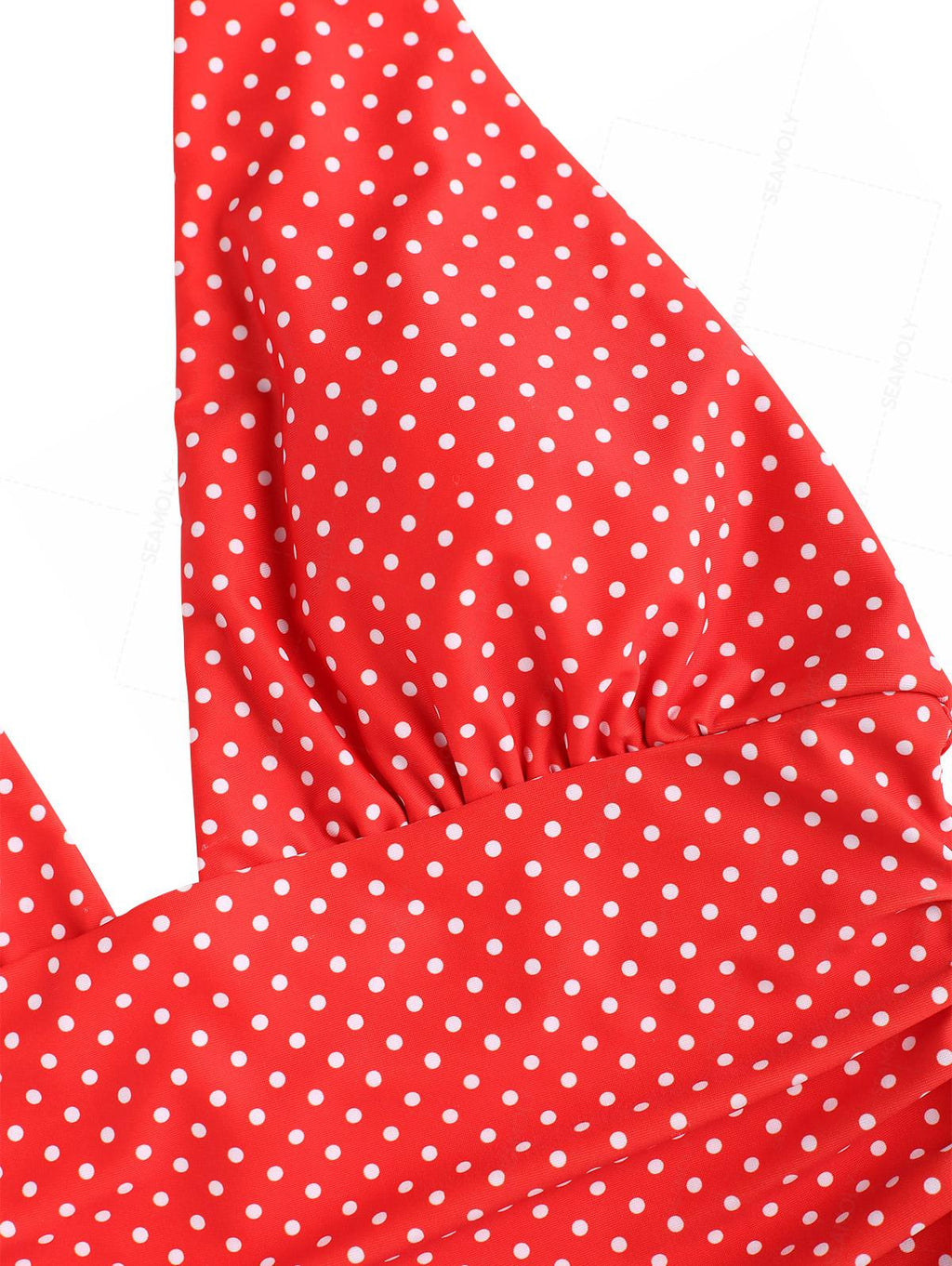 Seamolly Polka Dot Print Plunging Neck One-piece Swimsuit
