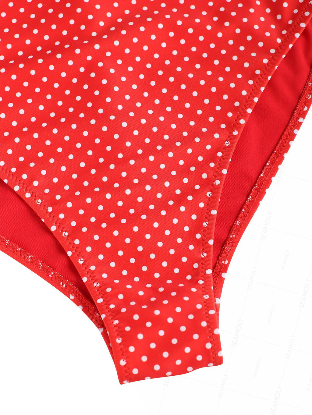 Seamolly Polka Dot Print Plunging Neck One-piece Swimsuit