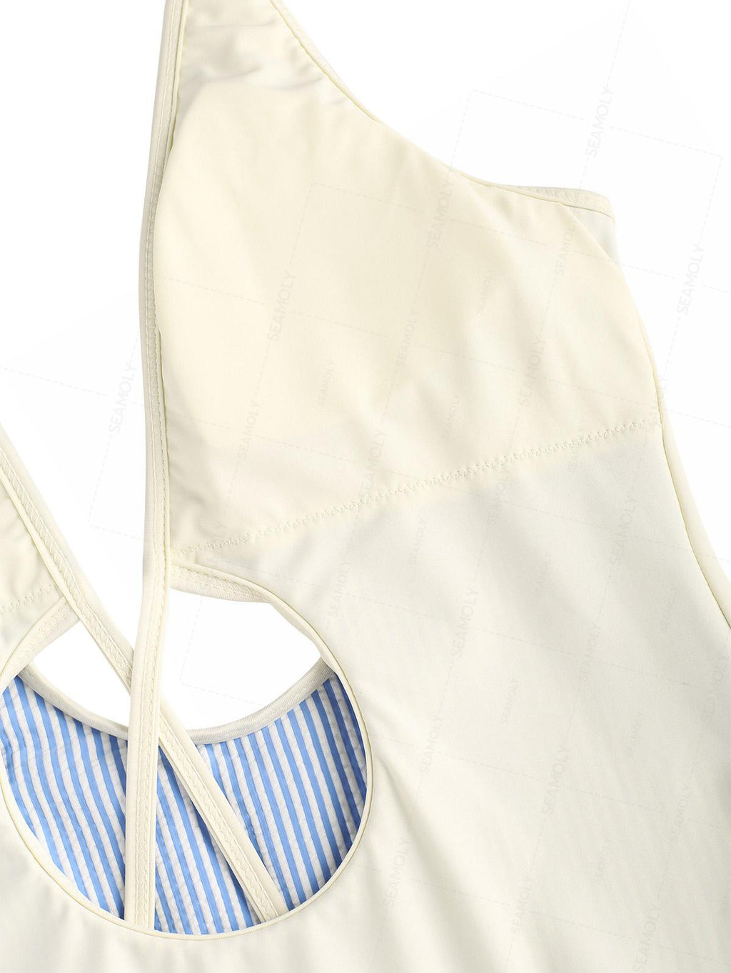 Seamolly Striped Tie Around Criss Cross One-piece Swimsuit