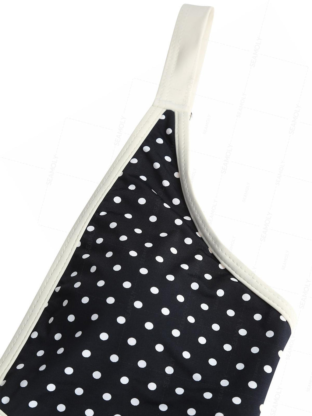 Seamolly Polka Dot Print Tie Around Criss Cross Plunging Neck One-piece Swimsuit