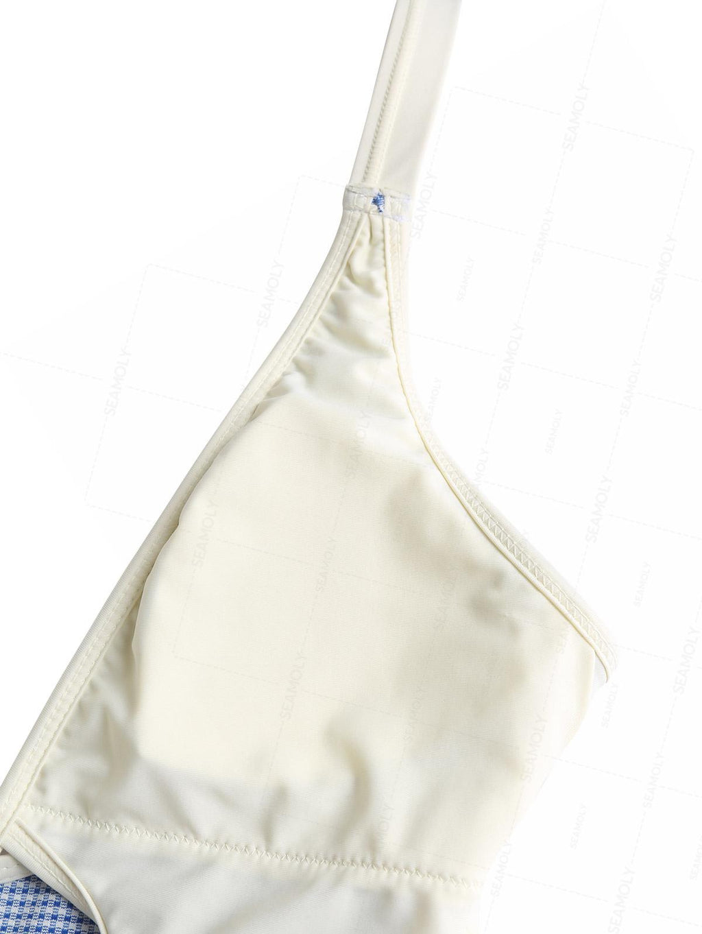 Seamolly Gingham Tie Around Criss Cross Plunging Neck One-piece Swimsuit