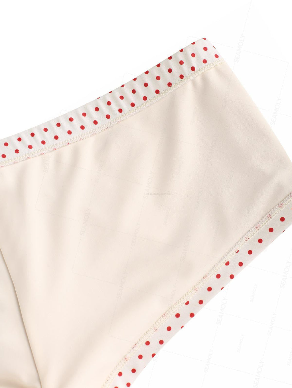 Seamolly Polka Dot Print Bowknot Beach Swim Bottom Boyshorts