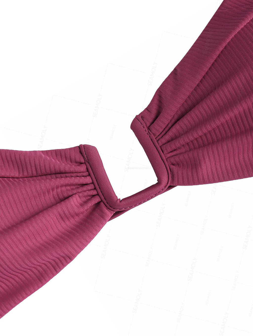 Seamolly Ribbed Ruched U-ring Cheeky Bikini Set