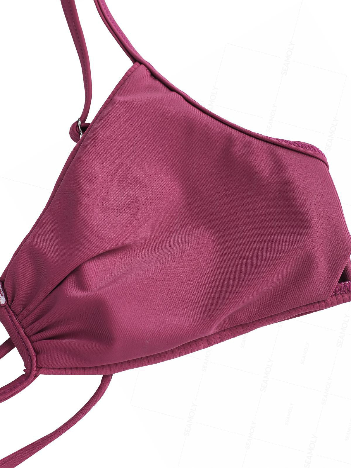 Seamolly Ribbed Ruched U-ring Cheeky Bikini Set