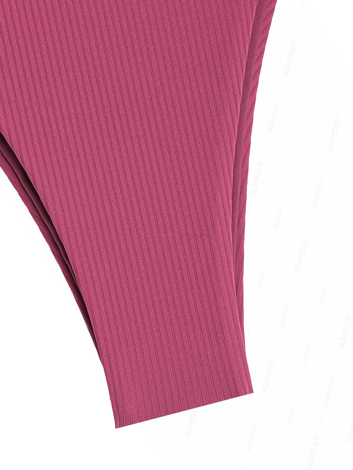 Seamolly Ribbed Ruched U-ring Cheeky Bikini Set