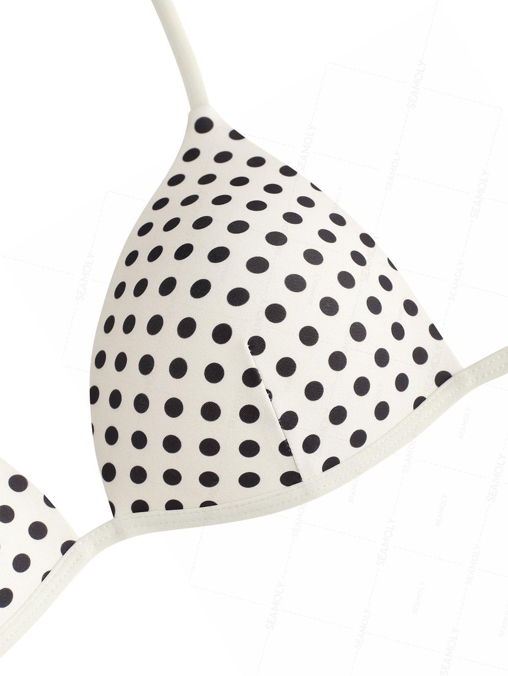 Seamolly Polka Dot Print Halter Triangle Tie Side Bikini Set