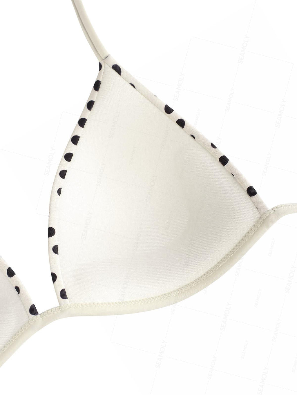 Seamolly Polka Dot Print Halter Triangle Tie Side Bikini Set