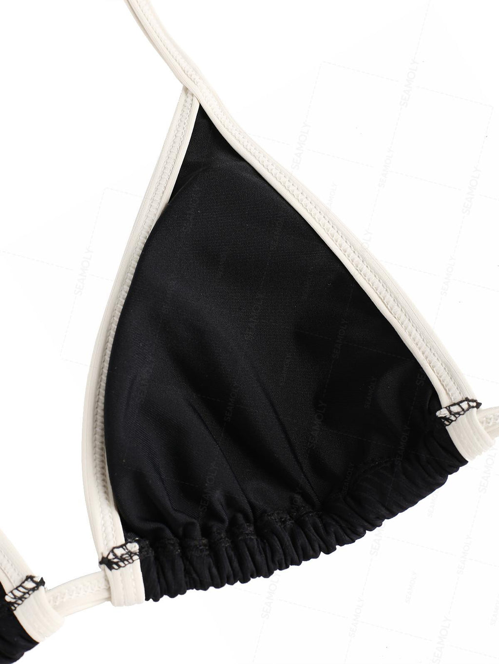 Seamolly Contrast Binding  Cutout Tied Side Boyshorts Bikini Set