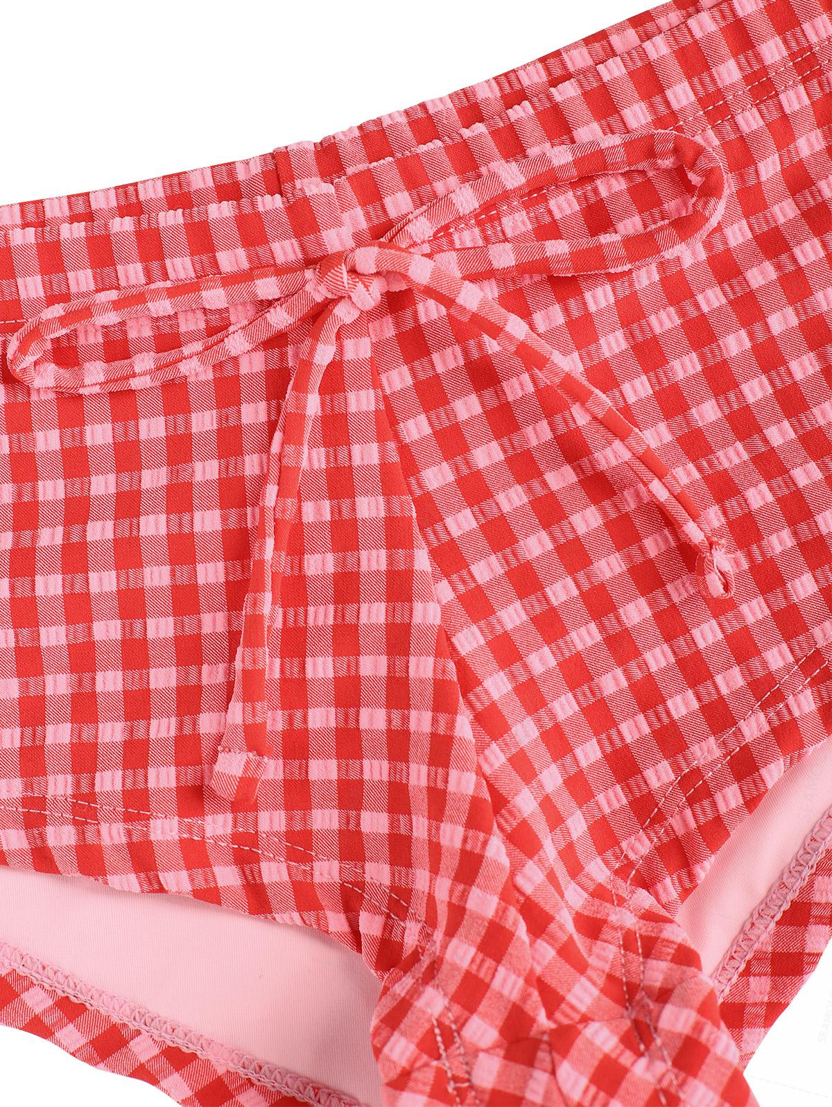 Seamolly Gingham Halter Triangle Boyshorts Bikini Set