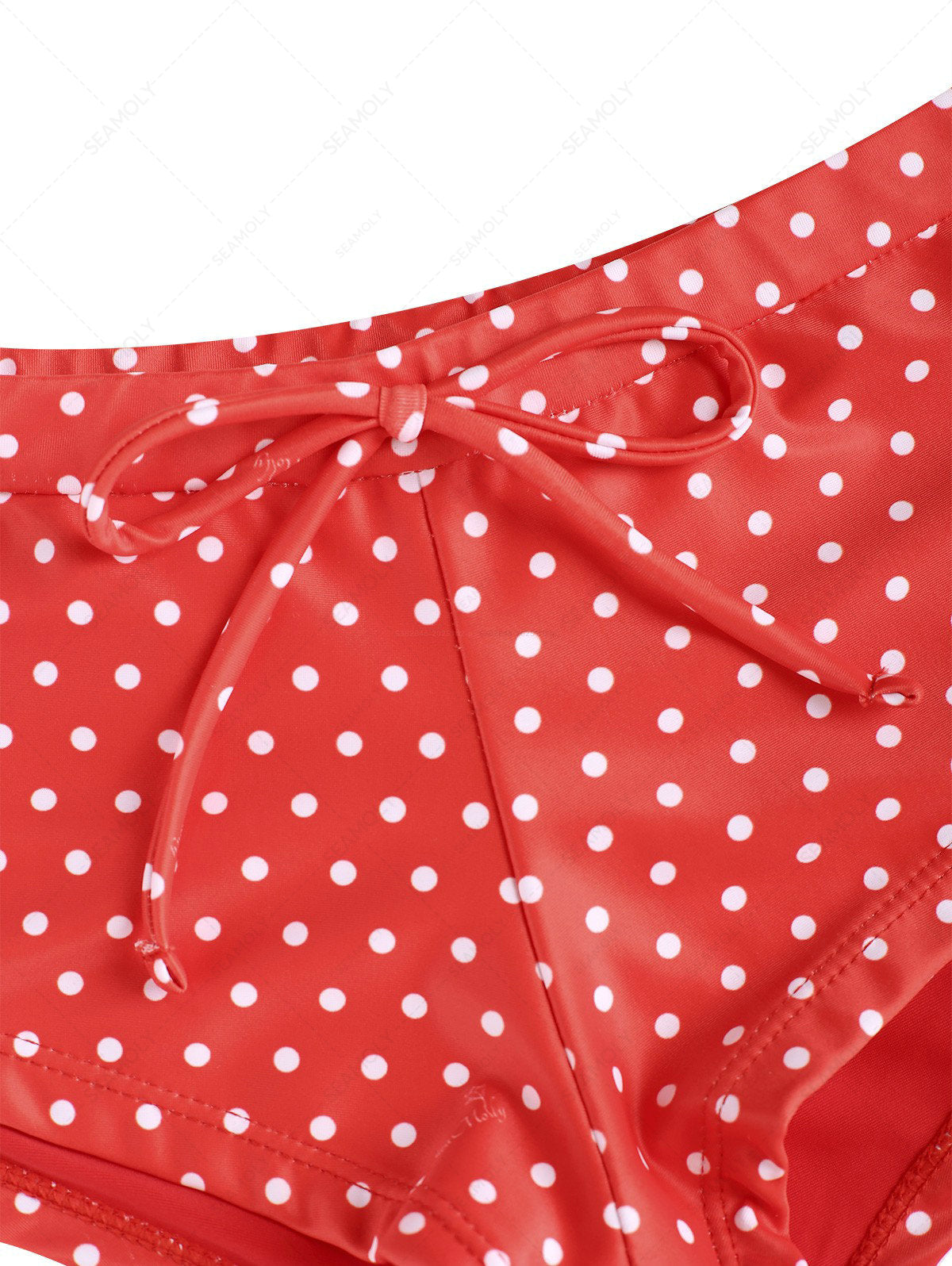 Seamolly Polka Dot Print Bowknot Beach Swim Bottom Boyshorts