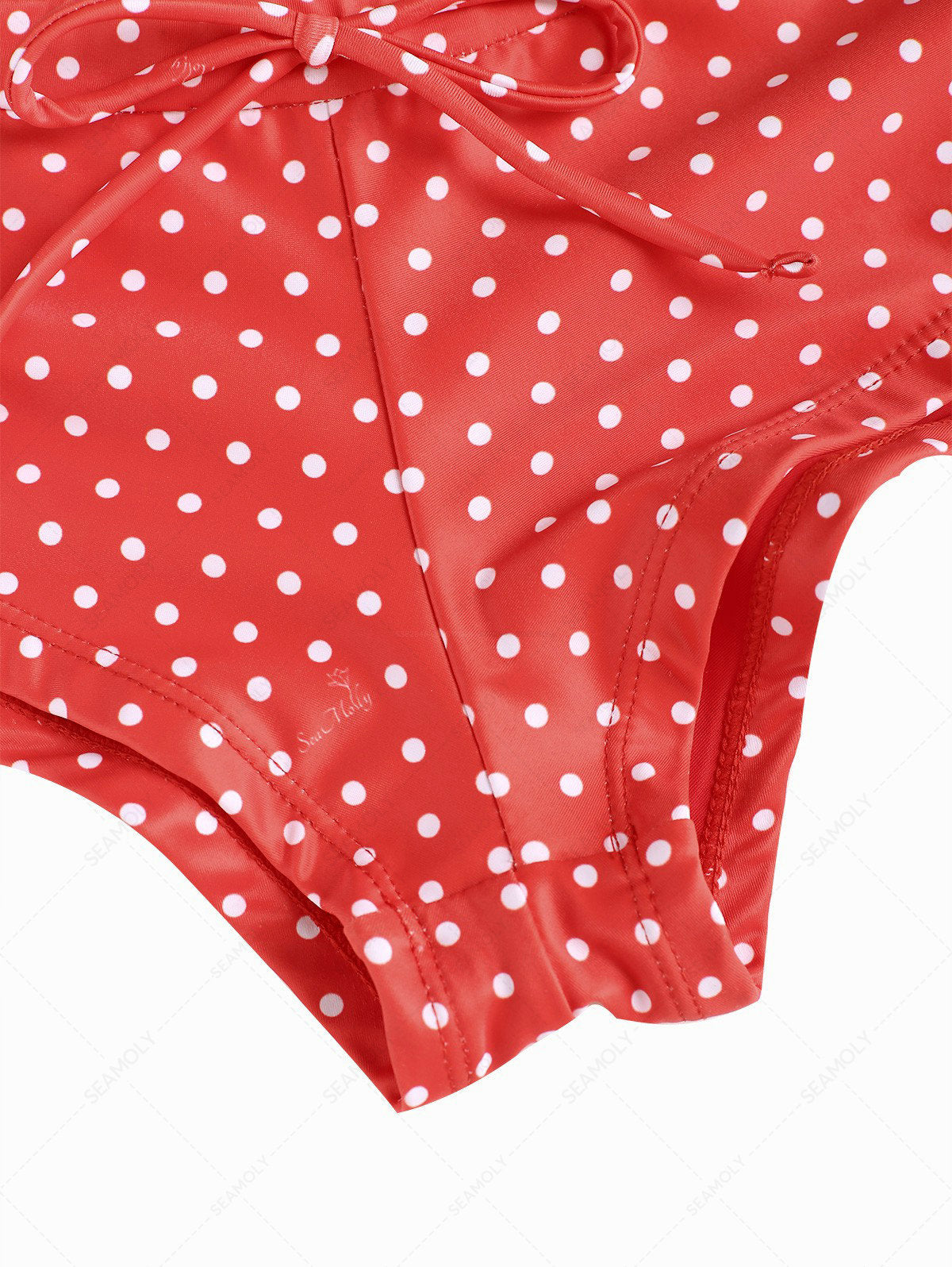Seamolly Polka Dot Print Bowknot Beach Swim Bottom Boyshorts