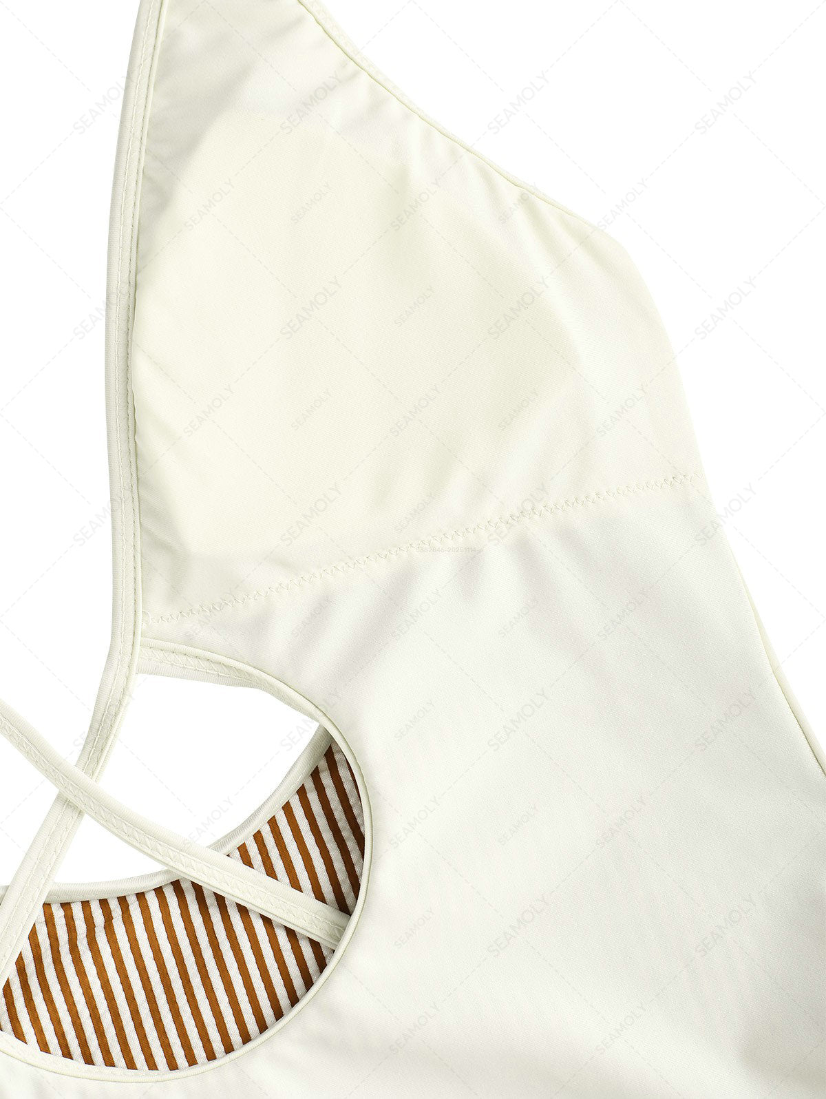 Seamolly Striped Tie Around Criss Cross Plunging Neck One-piece Swimsuit