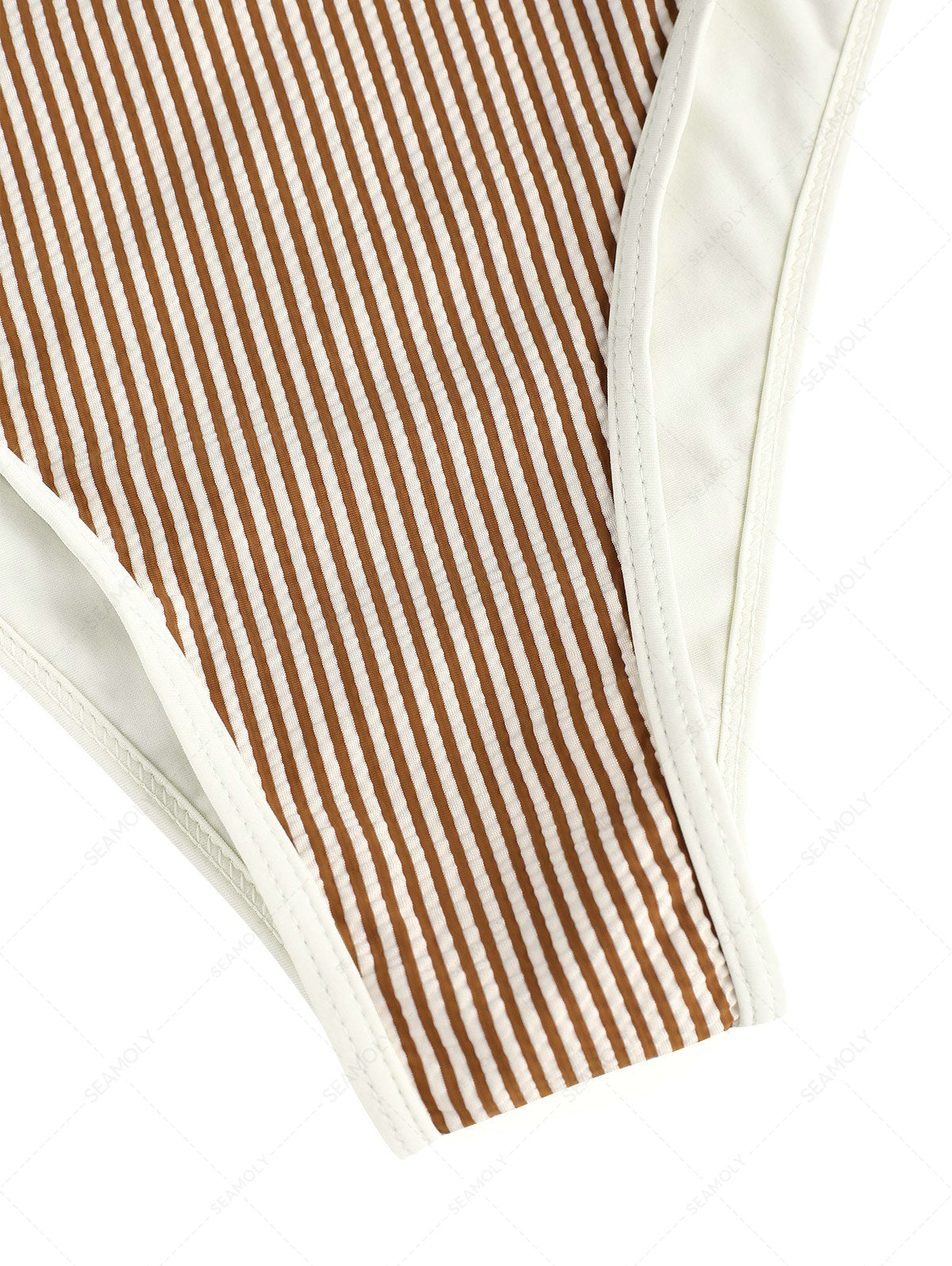 Seamolly Striped Tie Around Criss Cross Plunging Neck One-piece Swimsuit